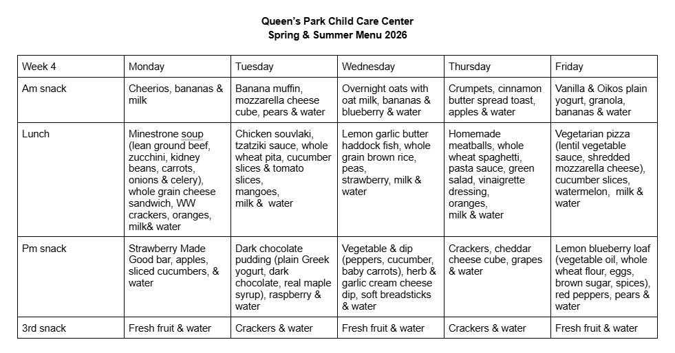 4 Summer MENU 2026